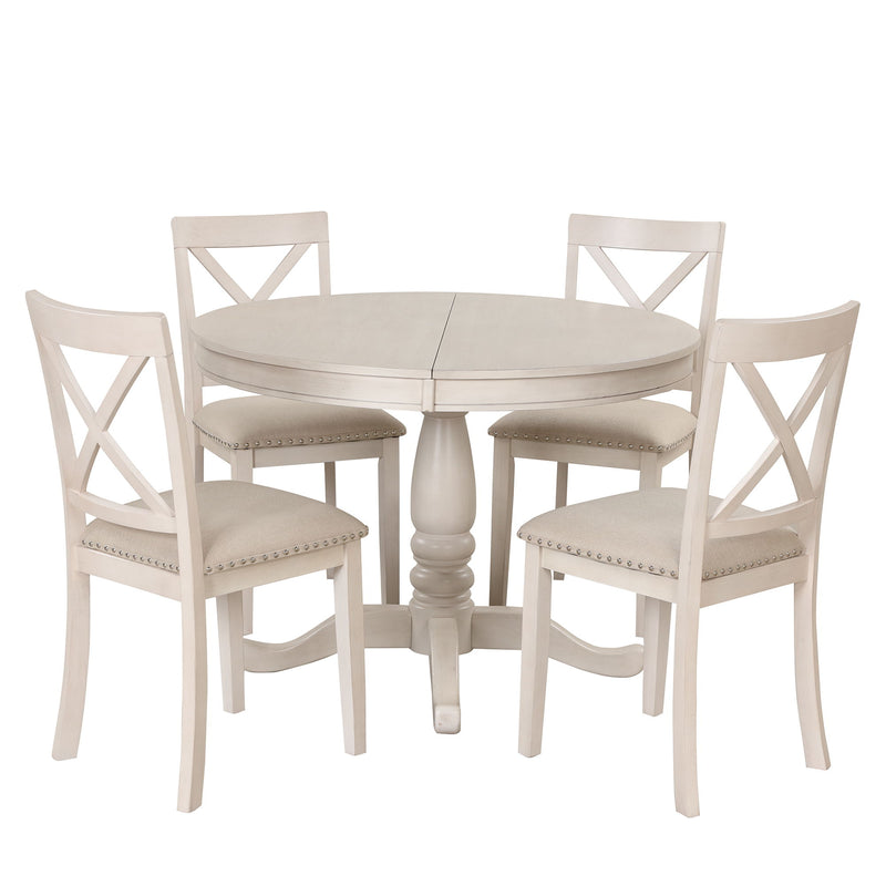 5 Piece Dining Room Set, Table And Chairs Set For 4 Persons