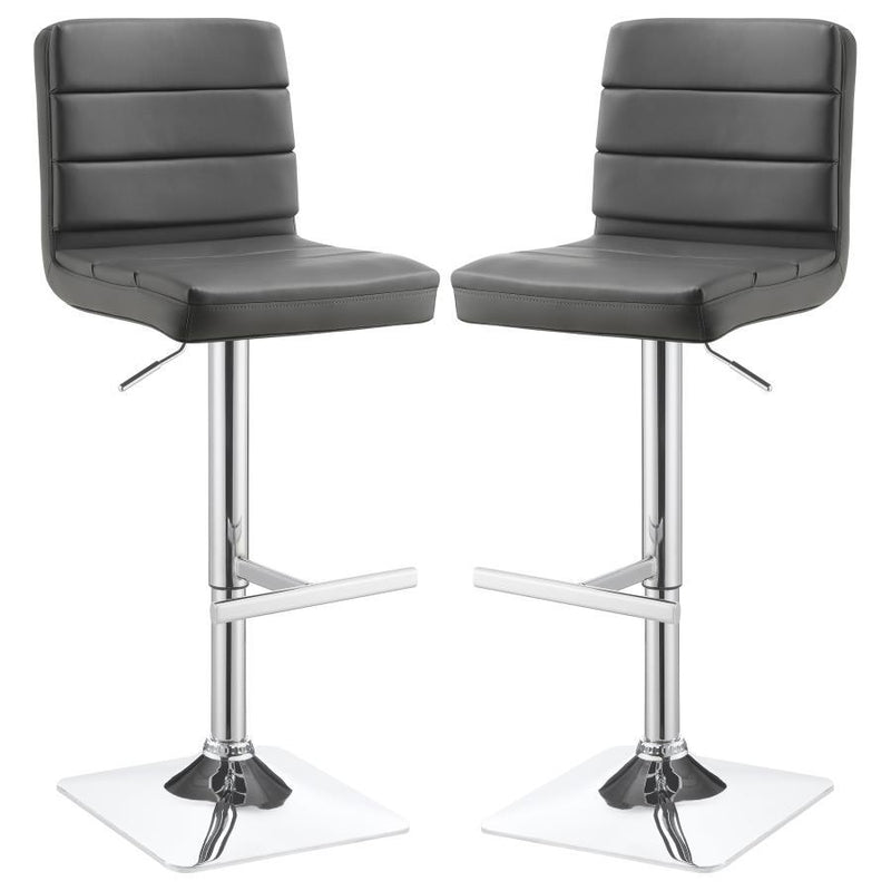Bianca - Square Upholstered Adjustable Bar Stools (Set of 2)