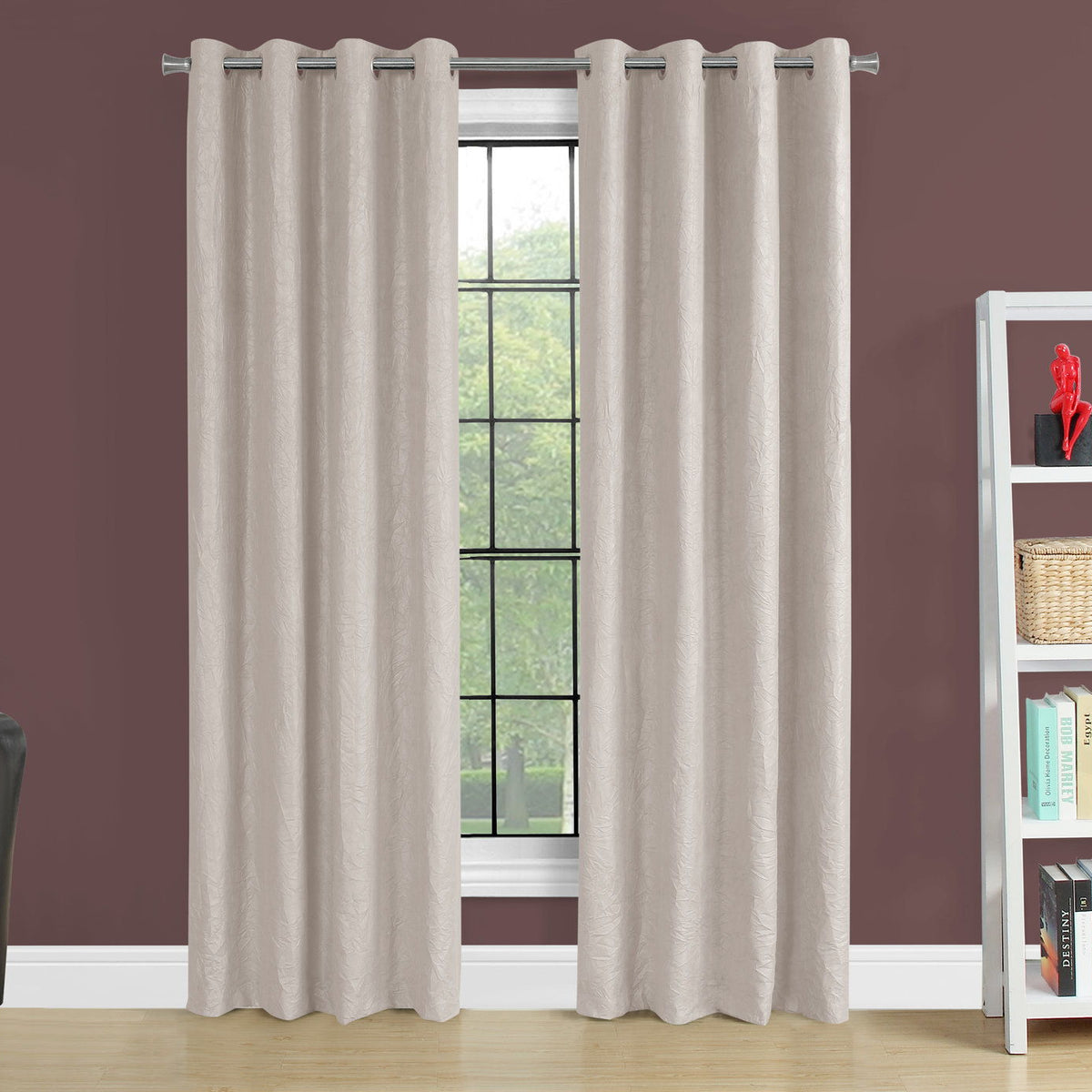 2 Pieces Set, Curtain Panel, Room Darkening, Grommet, Contemporary & Modern