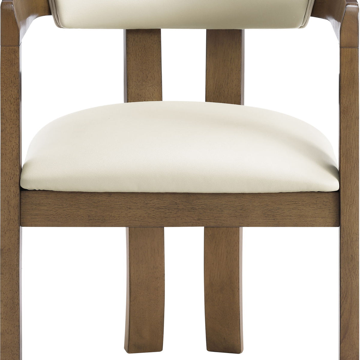 Lavrin - Vegan Leather Upholstered Dining Arm Chair (Set of 2) - Walnut Base