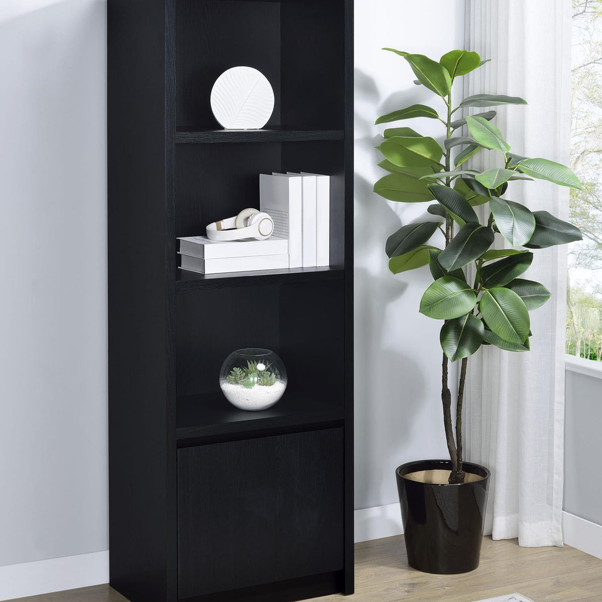 Winfield 3-sheld Media Tower Entertainment Pier Black