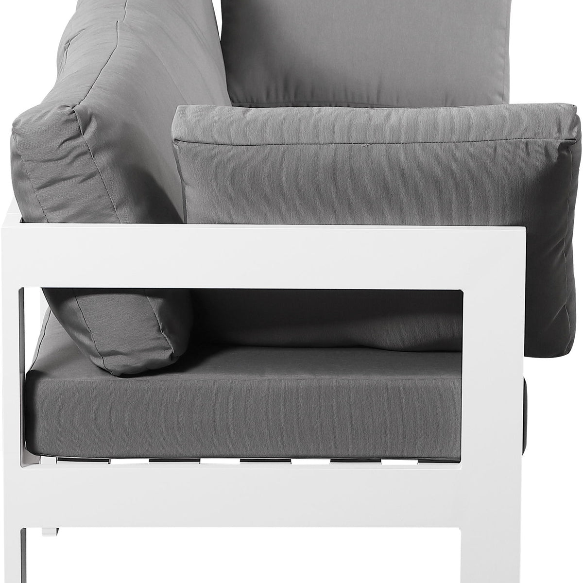 Nizuc - Outdoor Patio 3 Seat Modular Sofa With White Frame