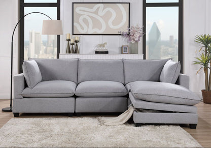 Grey 4 Piece Cloud Couch Sectional