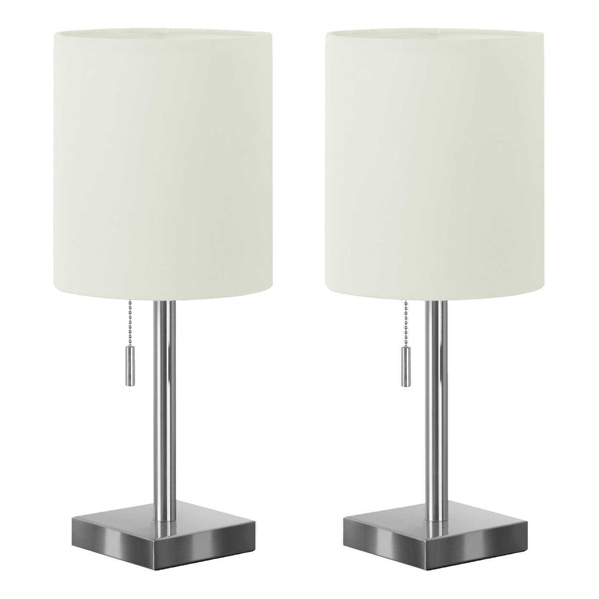 Lighting, Table Lamp, USB Port Included, Nickel, Contemporary (Set of 2)