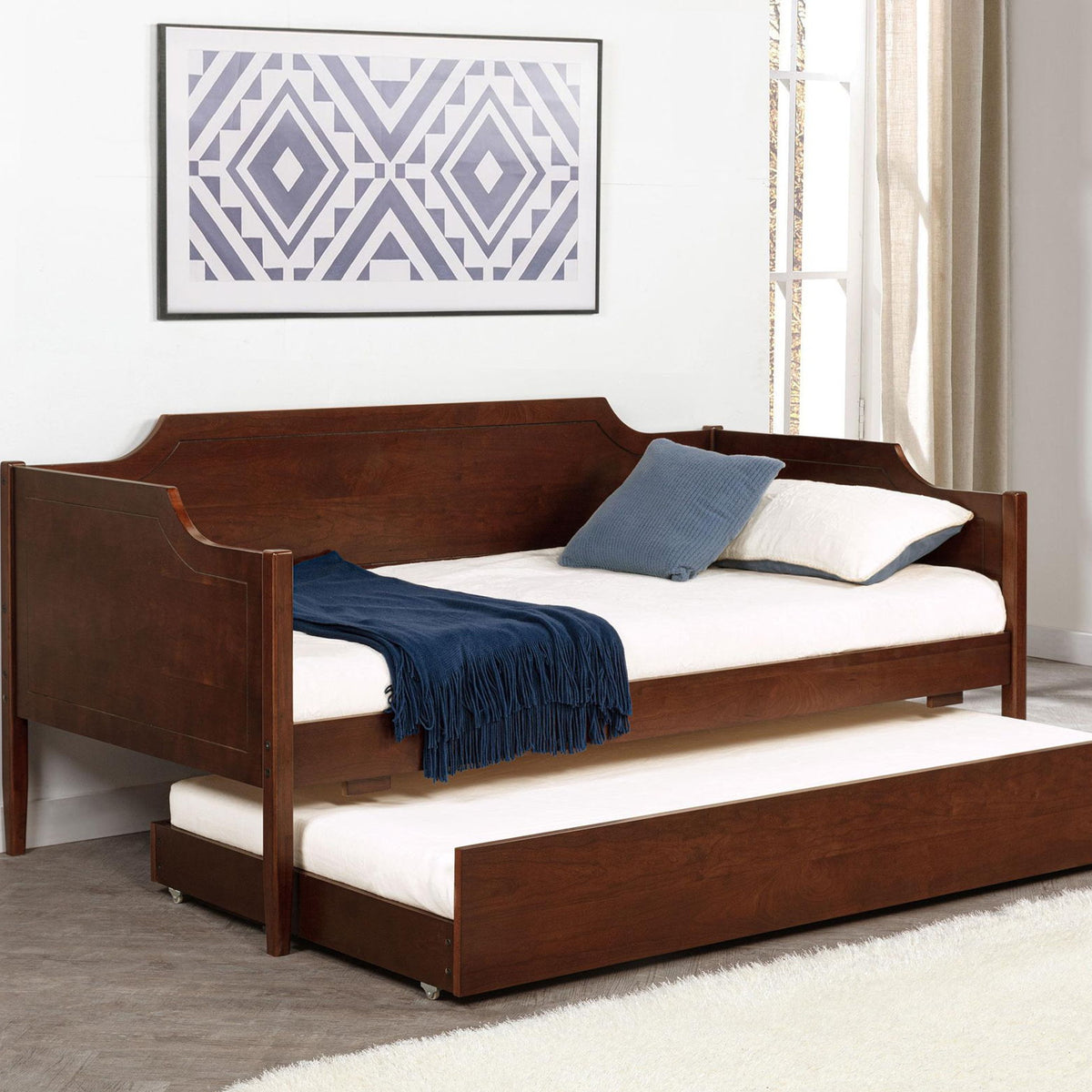 Redding Wood Twin Daybed With Trundle Cherry