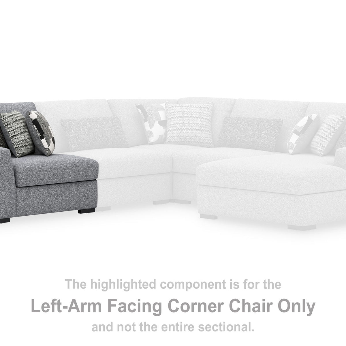 Bealton - LAF Corner Chair - Salt and Pepper