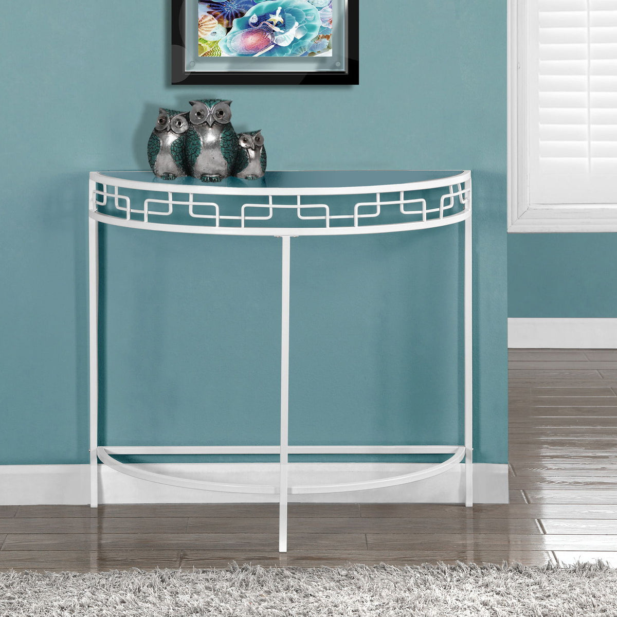 Accent Console Table For Entryway, Contemporary And Modern - White