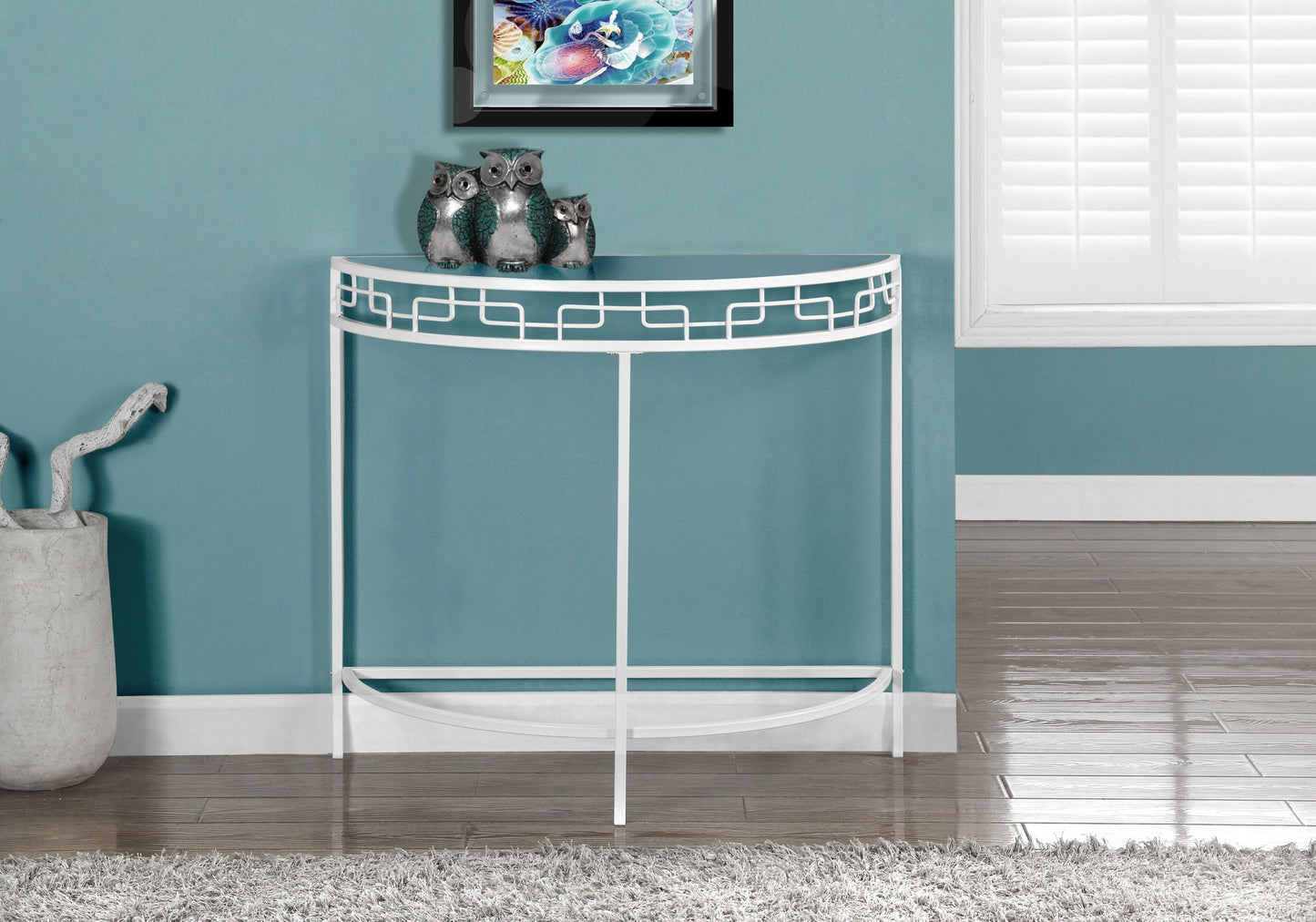 Accent Console Table For Entryway, Contemporary And Modern - White