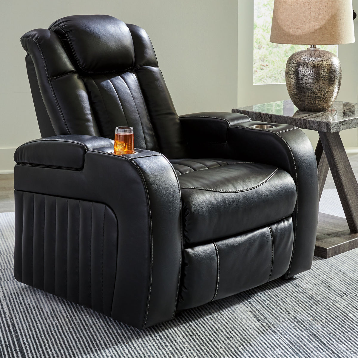 Caveman Den - Midnight - Power Recliner/ Adj Headrest