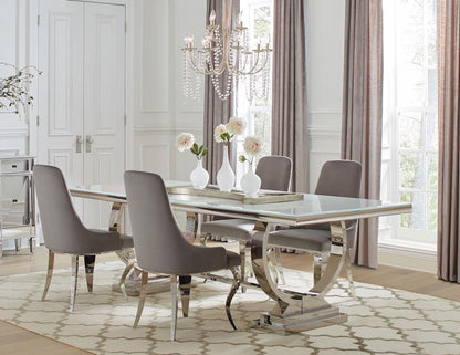 Antoine - Rectangular Glass Top Dining Table Set