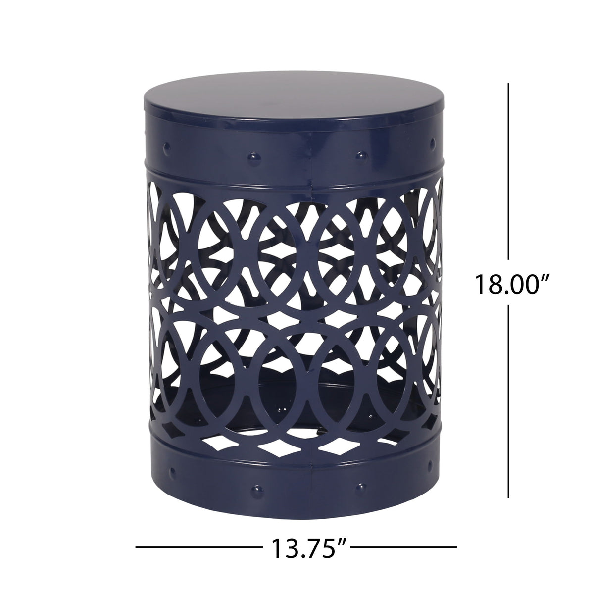 Outdoor Metal Large End Table, Modern Design