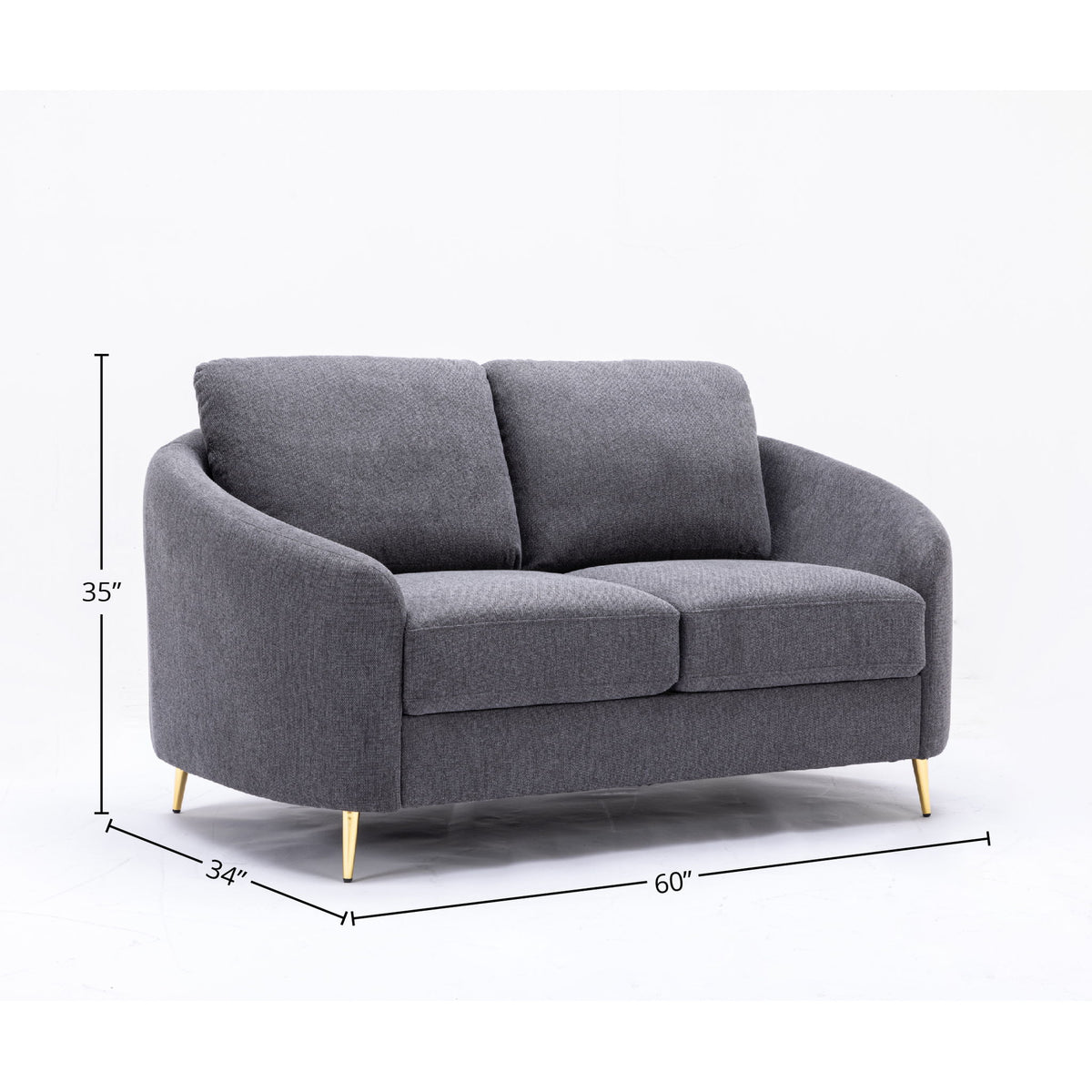 Yuina - 3 Pieces Living Room Set - Gray