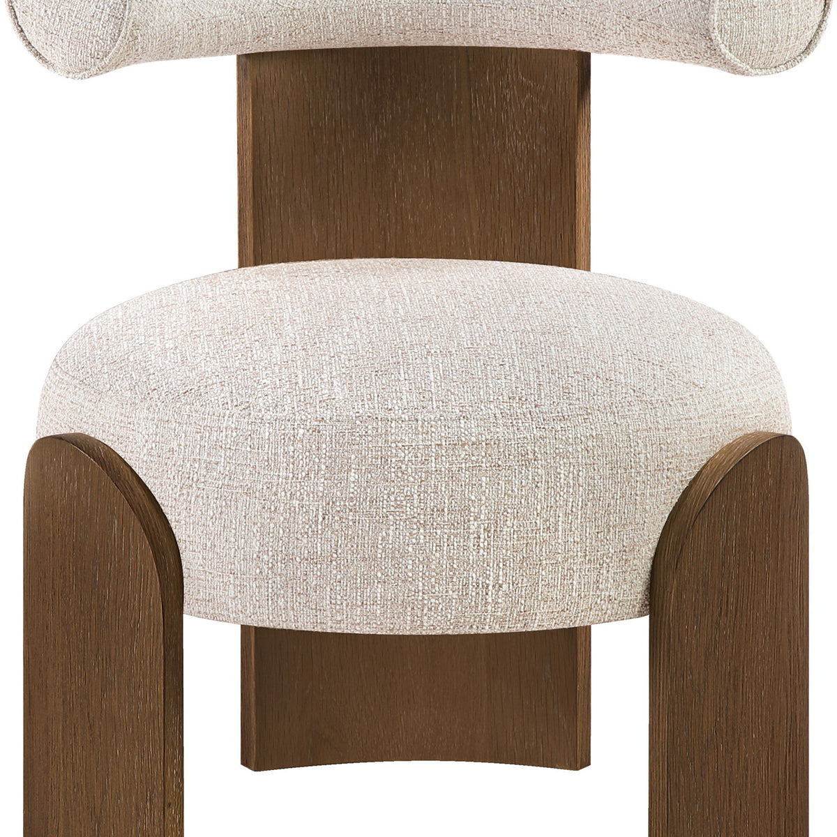 Calder - Linen Textured Fabric Upholstered Accent Chair - Painted Brown Base