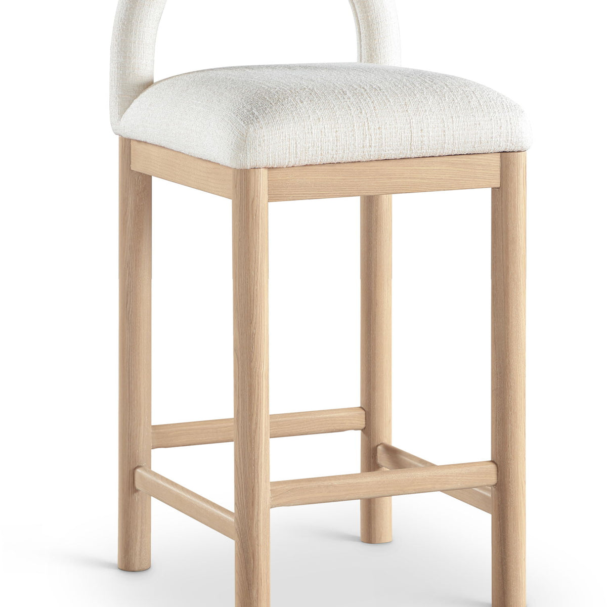 Conrad - Linen Counter Stool With Natural Legs