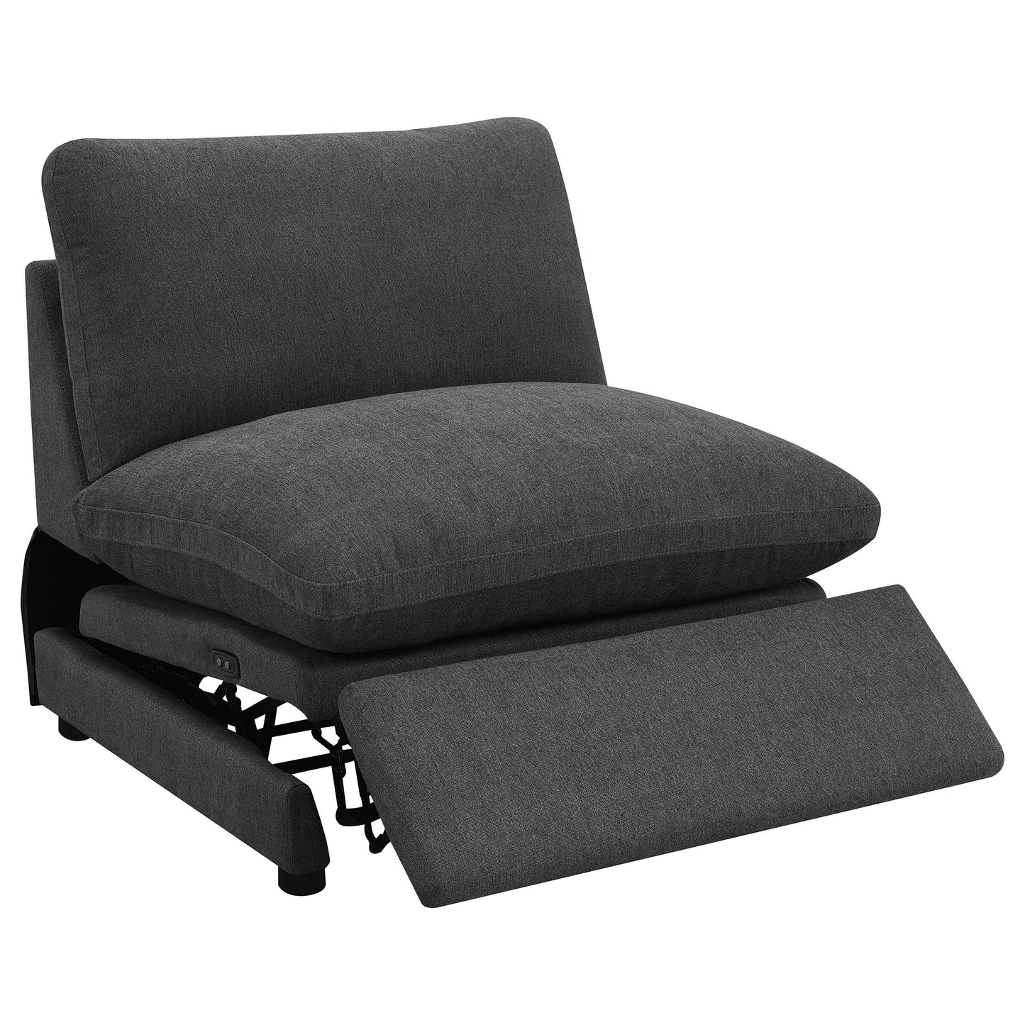 Collins - Modular Power Armless Recliner - Dark Gray