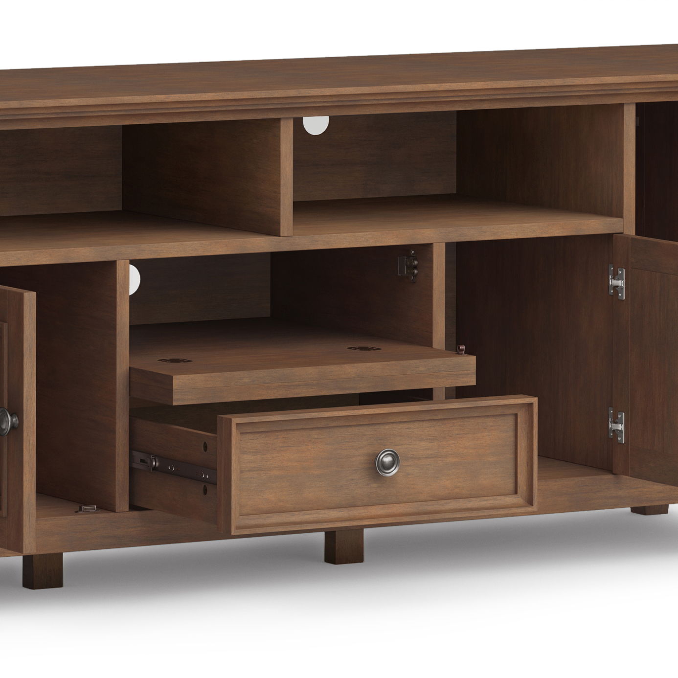 Amherst - Wide TV Media Stand - Rustic Natural Aged Brown