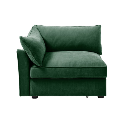 Left-Facing Velvet Sofa - Green Velvet