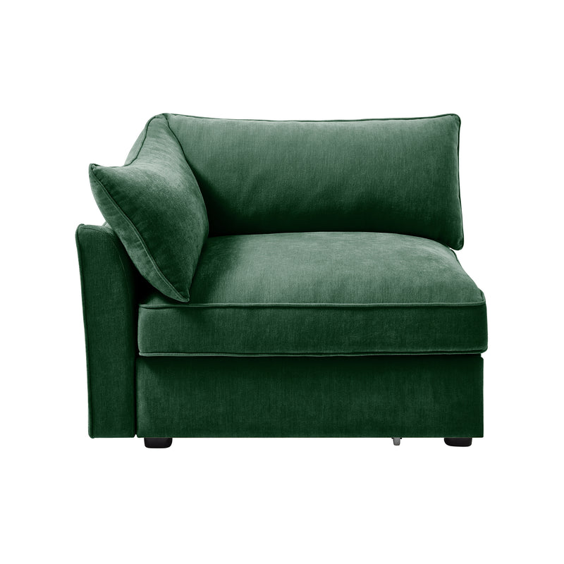 Left-Facing Velvet Sofa - Green Velvet