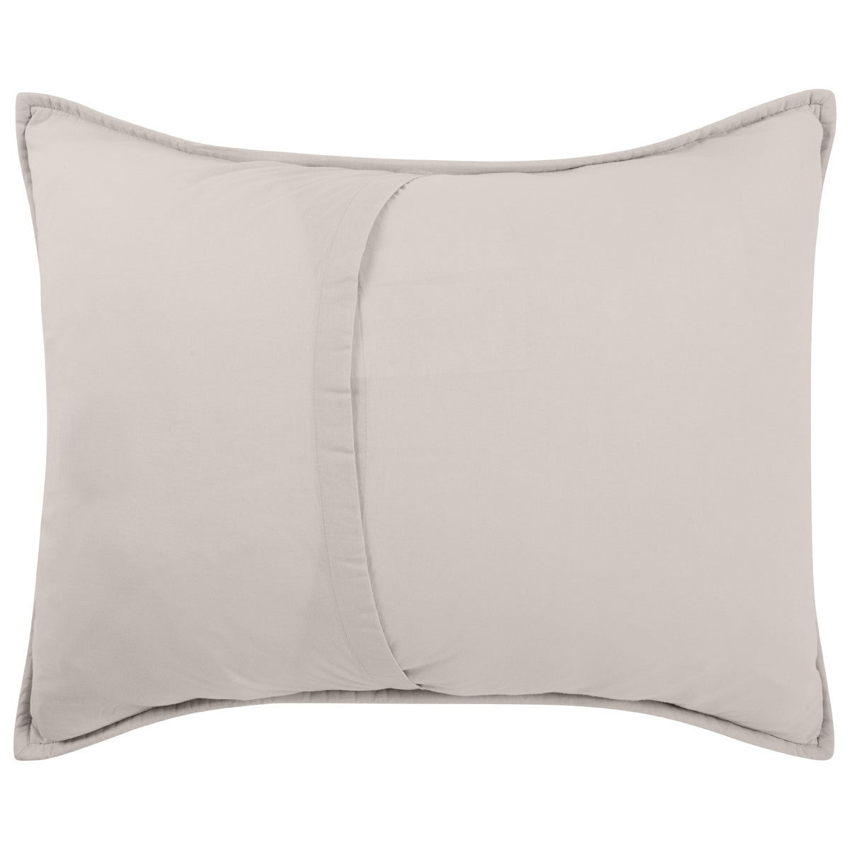 Anessa neutral quilted pillow sham with center overlap seam
