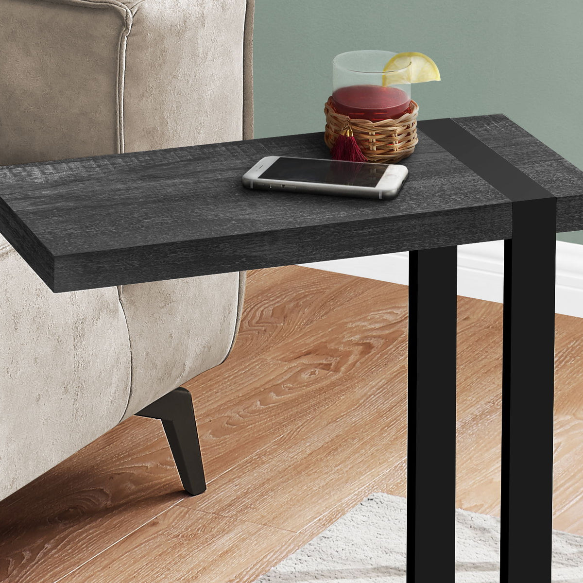 Accent Table, C - Shaped, Contemporary & Modern Stylish Design