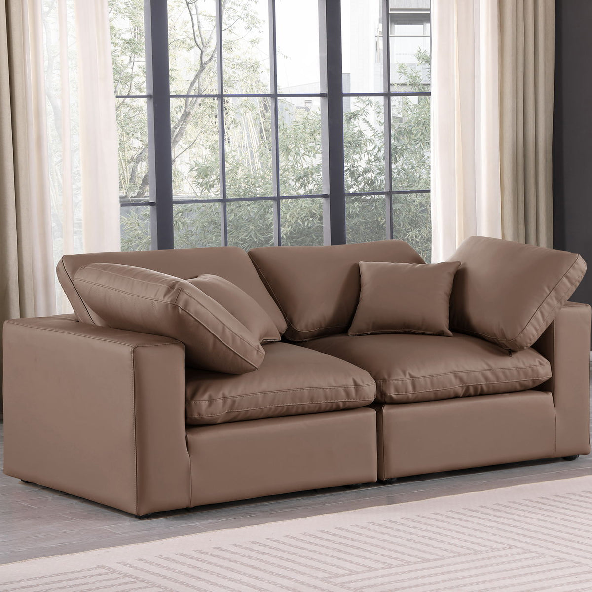 Comfy - Faux Leather Modular Sofa 2 Seats