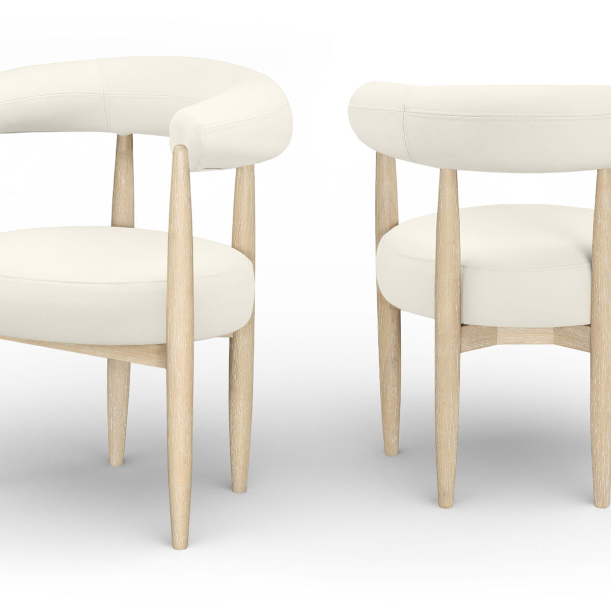 Sable - Vegan Leather Upholstered Dining Chair (Set of 2) - Painted Natural Base