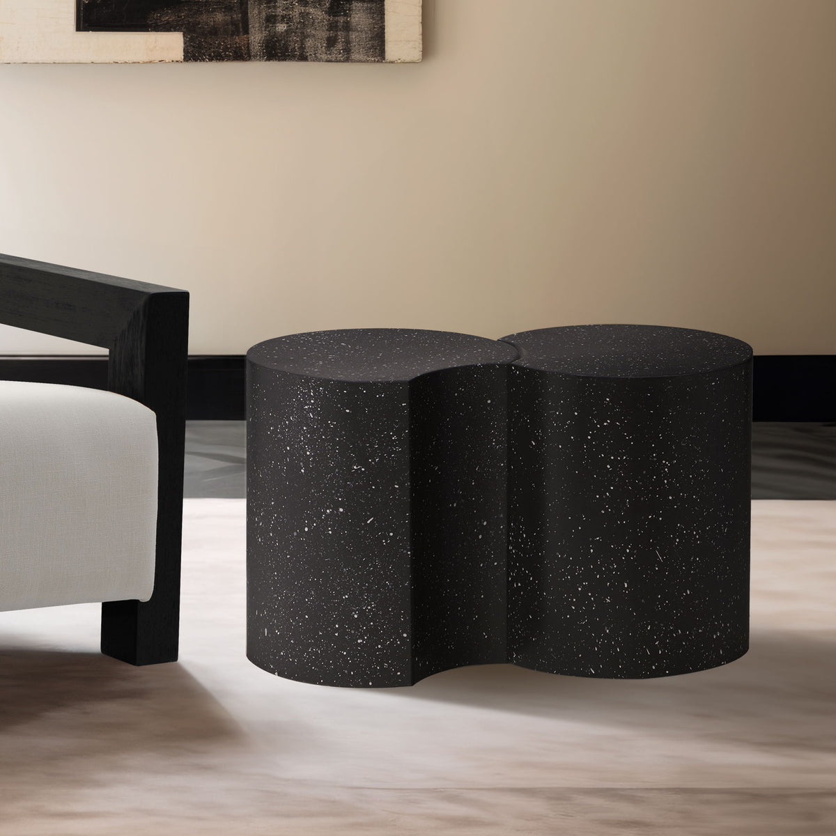 Dimple - 2 Piece Modular End Table - Terazzo Finish