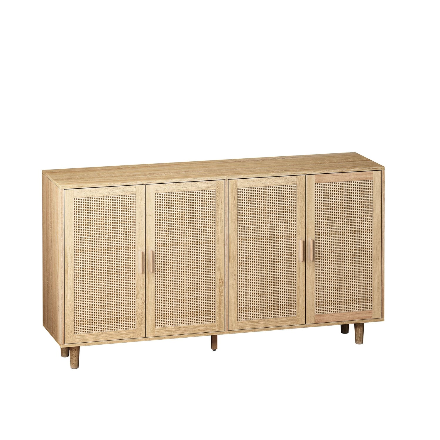 Elegant And Functional Rattan Decorative Storage Cabinet With 4 Doors