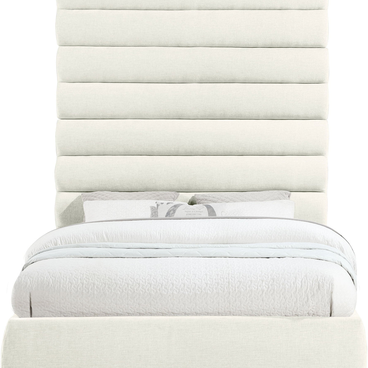 Adam - Chenille Fabric Bed With 89" Headboard