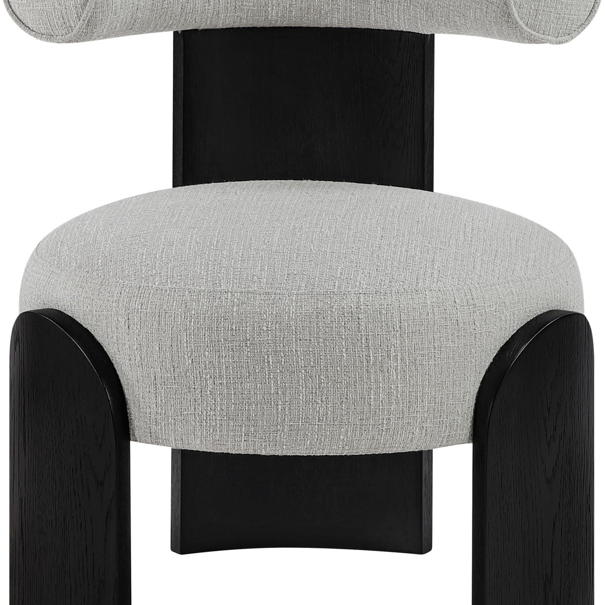 Calder - Linen Textured Fabric Upholstered Accent Chair - Painted Black Base