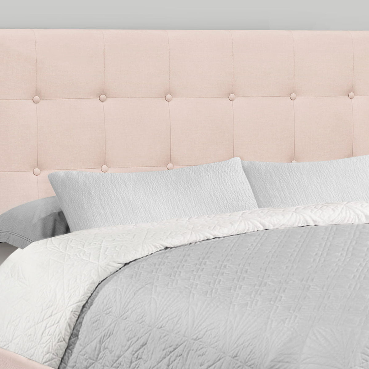 Queen Size Bed Upholstered - Pink