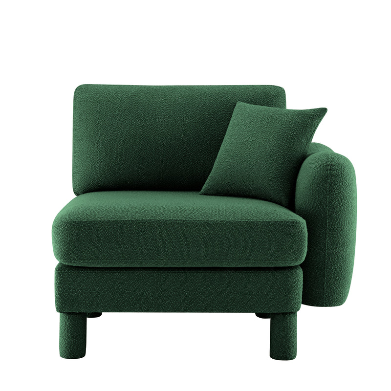 Lucas Right-Facing Sofa with Pillow - Green