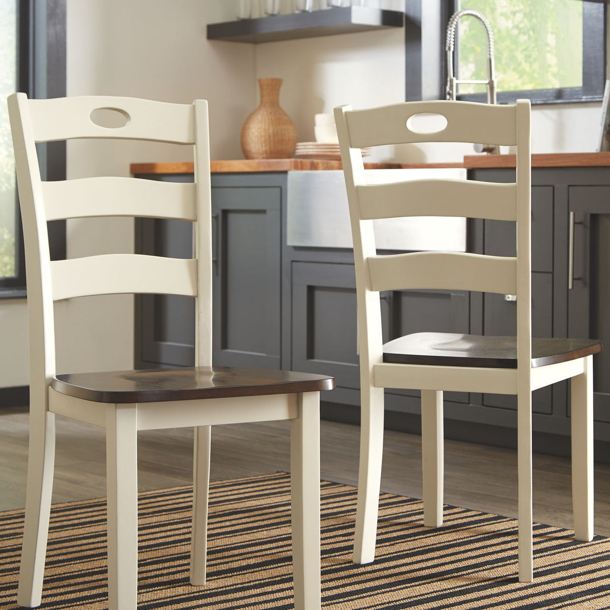 Woodanville - Dining Room Side Chair (Set of 2) - Cream / Brown