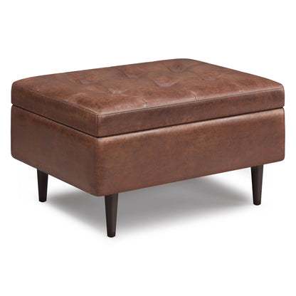 Shay - Large Square Coffee Table Storage Ottoman Mid-Century Style