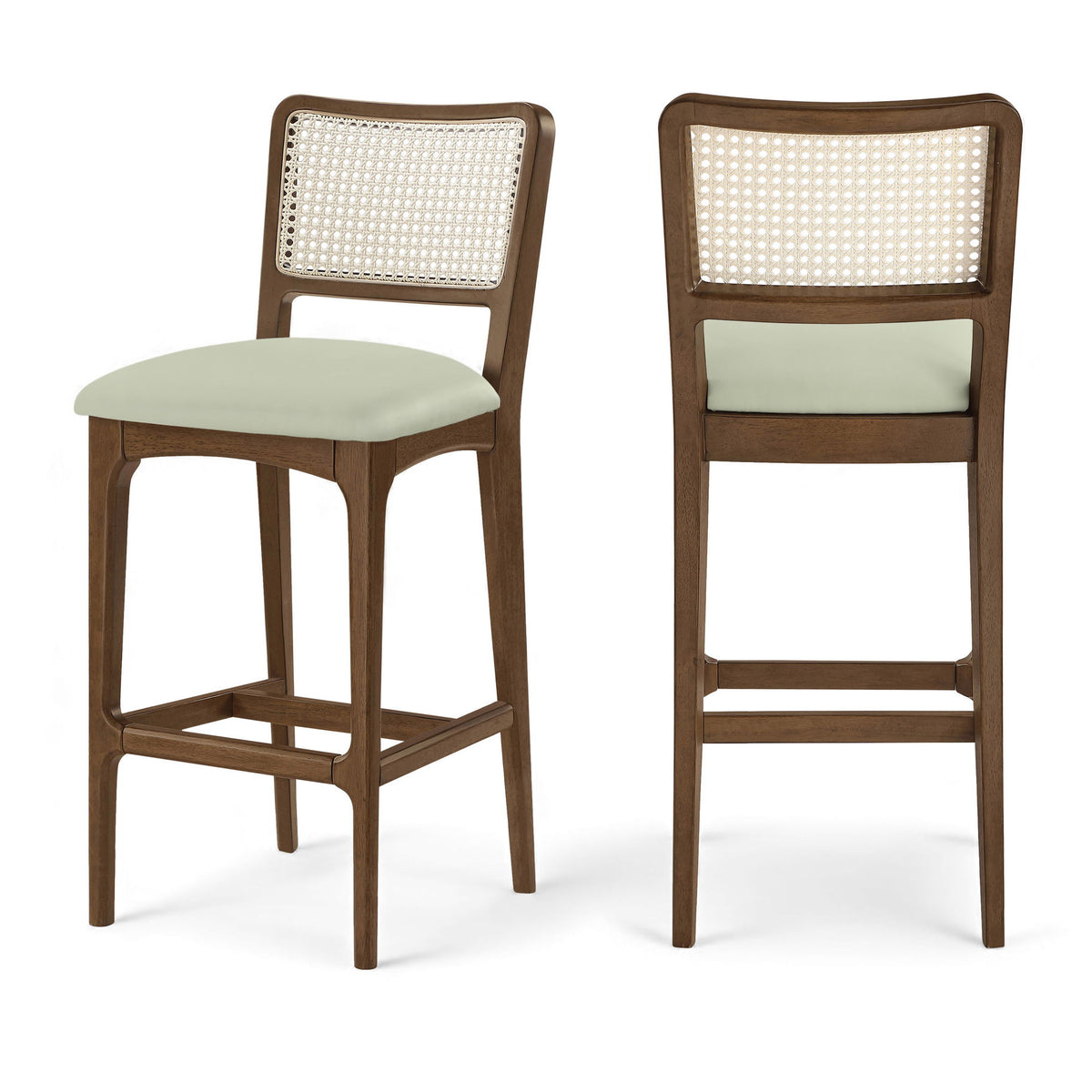 Atrium - Upholstered Bar Stool (Set of 2) - Brushed Brown Frame
