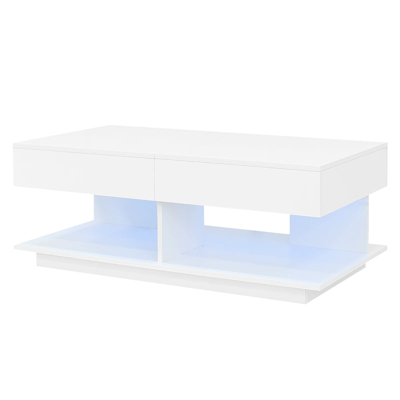 Coffee Table with Hidden Storage Extendable White 41.3-inch