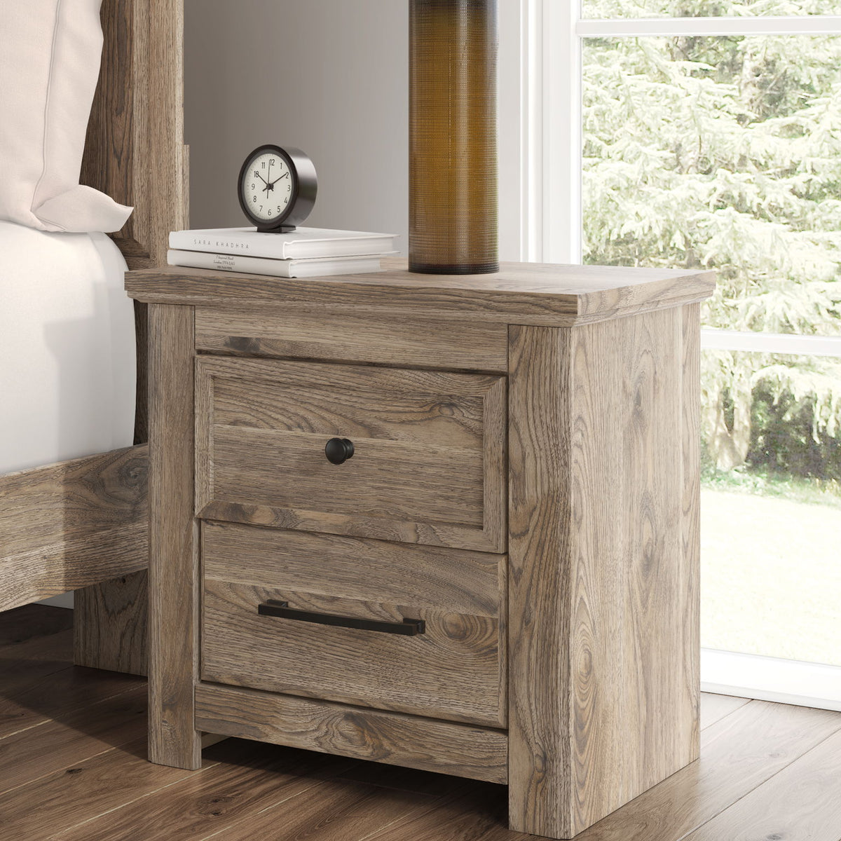 Rusticott - Two Drawer Night Stand - Brown