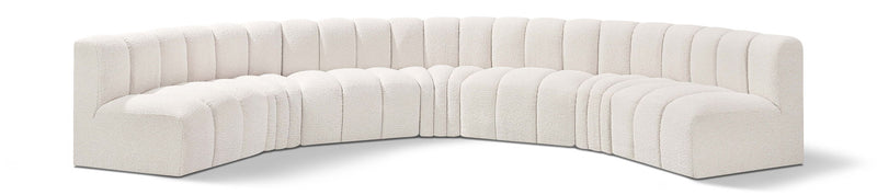 Arc - Boucle Fabric 7 Piece U-Shaped Modular Sofa