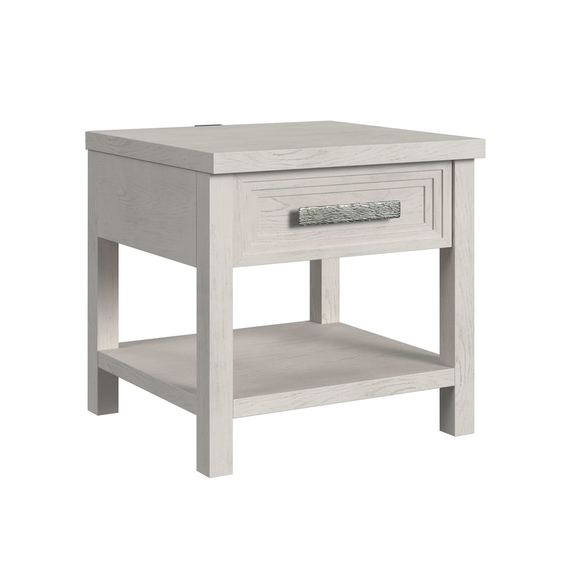 Avalanche - End Table With USB - Antique White