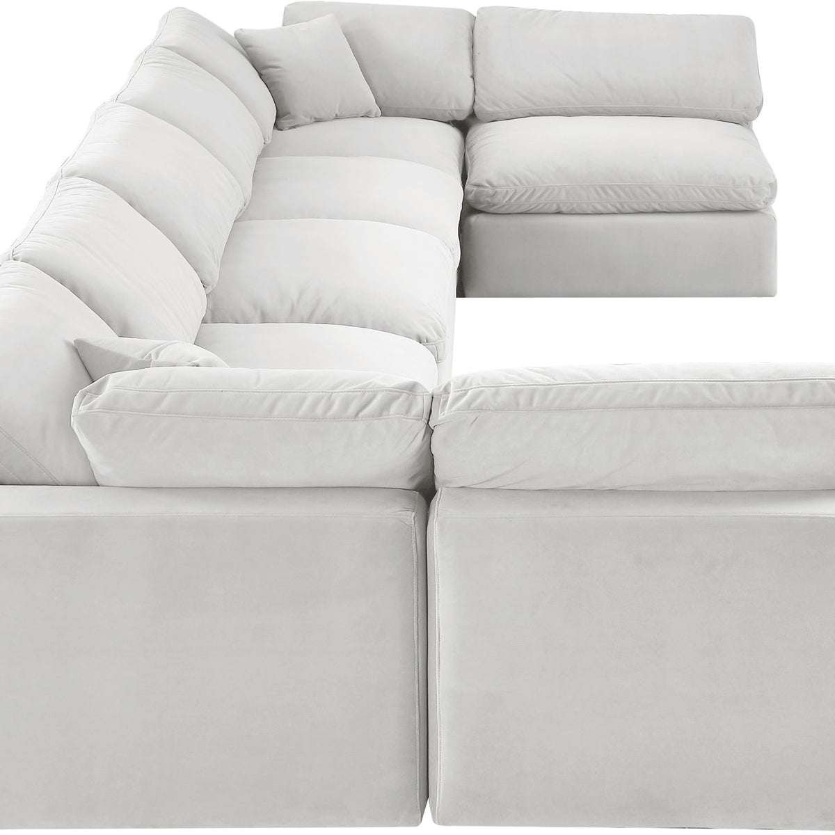 Comfy - 7 Piece Velvet Modular Armless Sectional