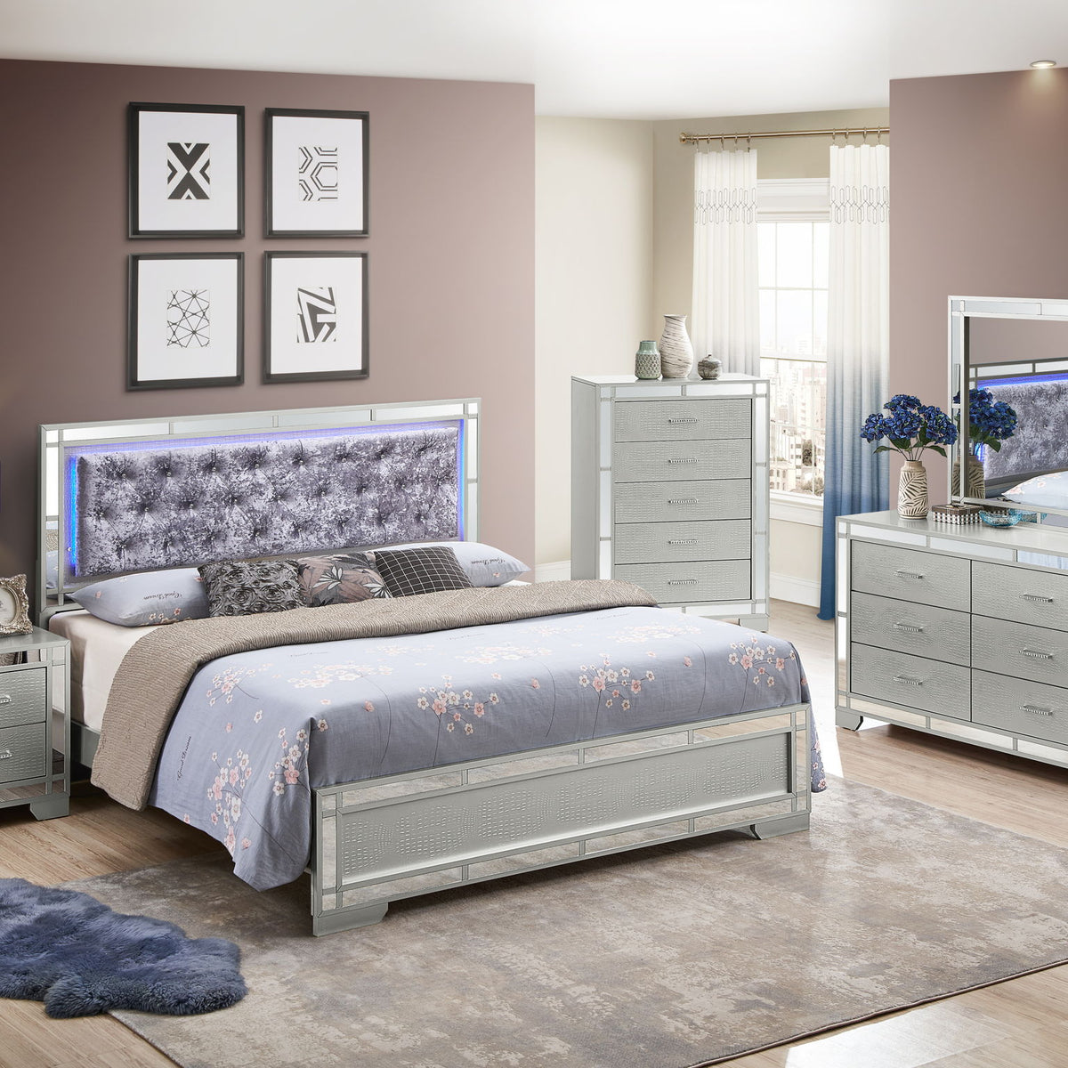 Madison - Upholstered Bed With LED