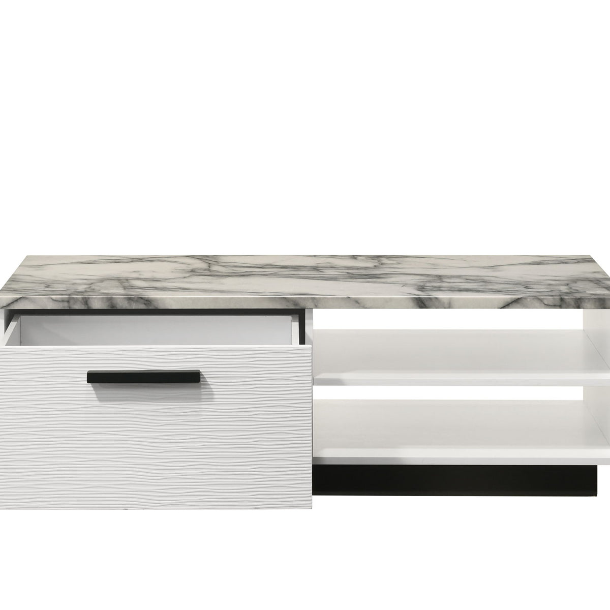Matilda - Coffee Table With White Faux Marble Top - White
