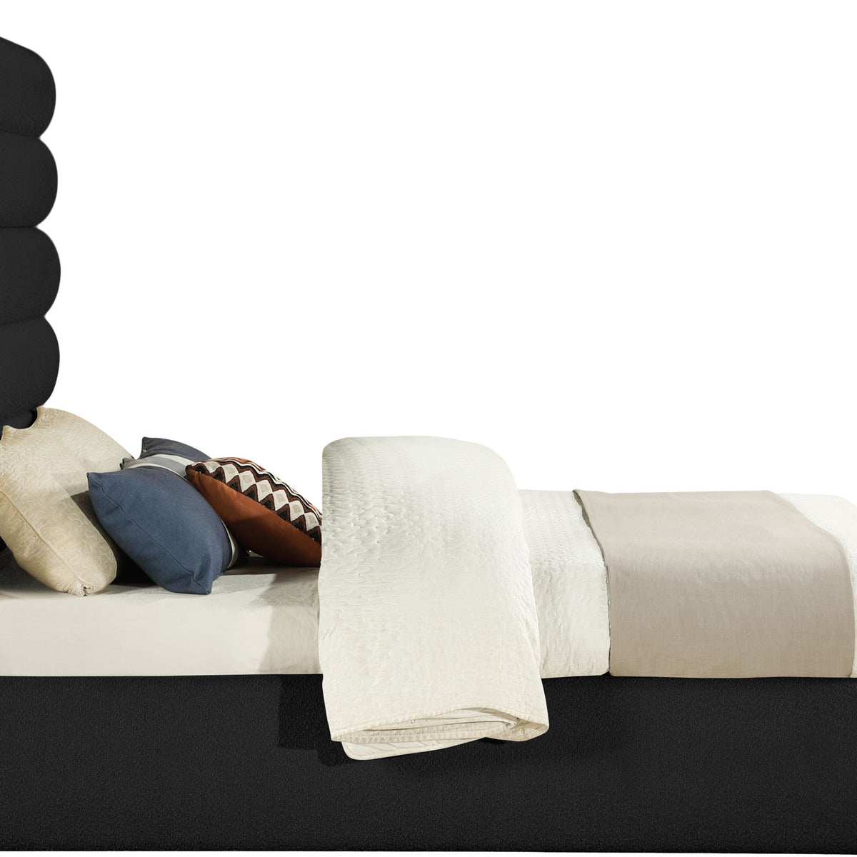 Adam - Boucle Fabric Bed With 70.5" Headboard