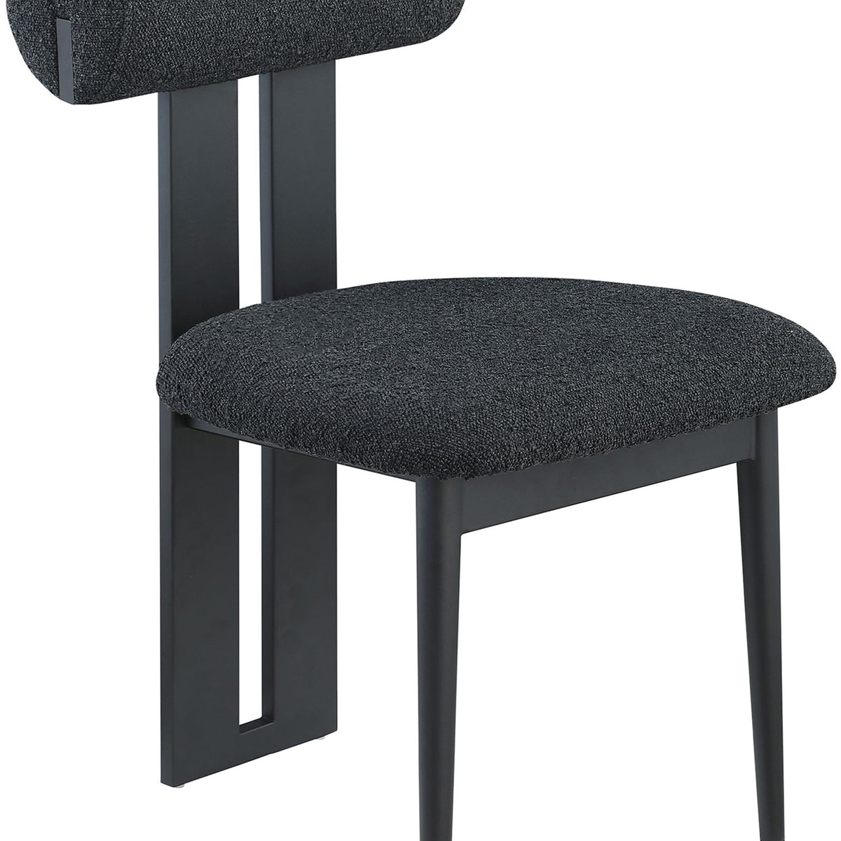 Dario - Boucle Dining Chair With Black Frame (Set of 2)