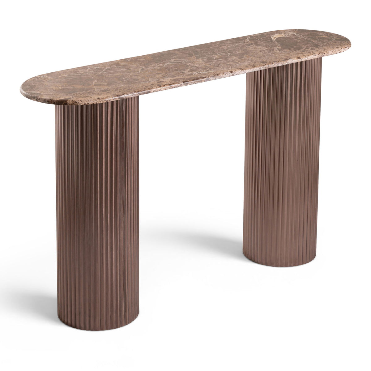 Cindra - Genuine Marble Top And Iron Base Console Table