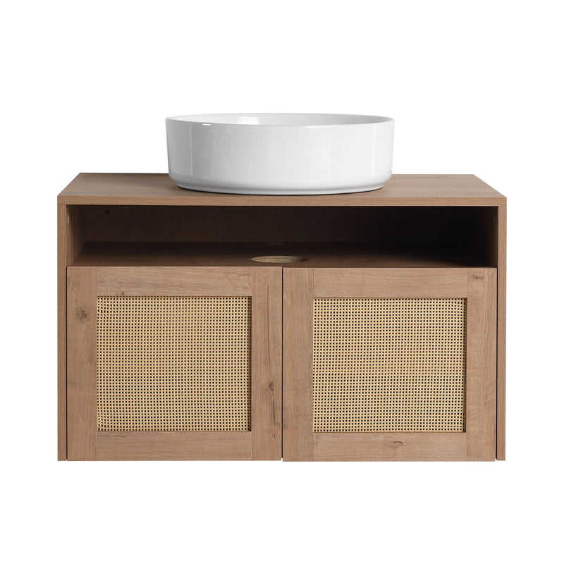 Bathroom Vanity & Art Sink, 2 Soft Close Doors, Float Mounting Design