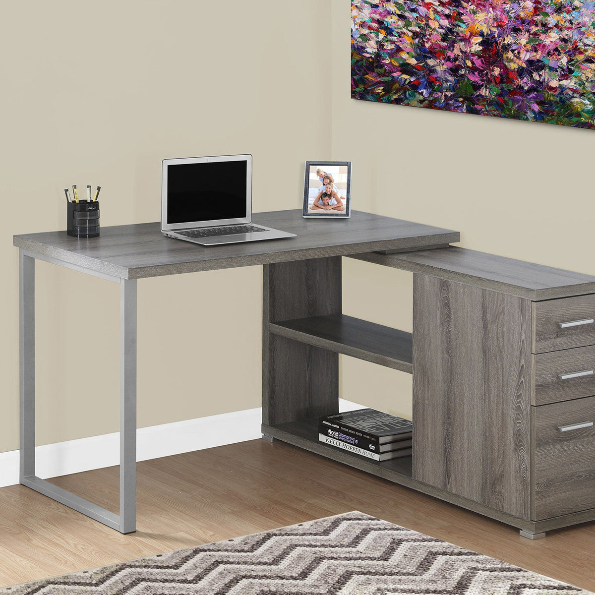 Computer Desk, Home Office, Corner, Left, Right Set - Up, Storage Drawers, L Shape, Laptop, And Contemporary & Modern