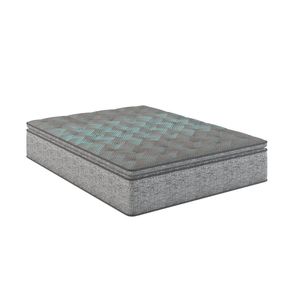 Dark gray plush hybrid mattress with euro top, foam and innerspring (12 in)