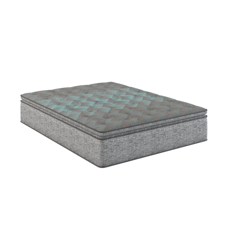 Dark gray plush hybrid mattress with euro top, foam and innerspring (12 in)