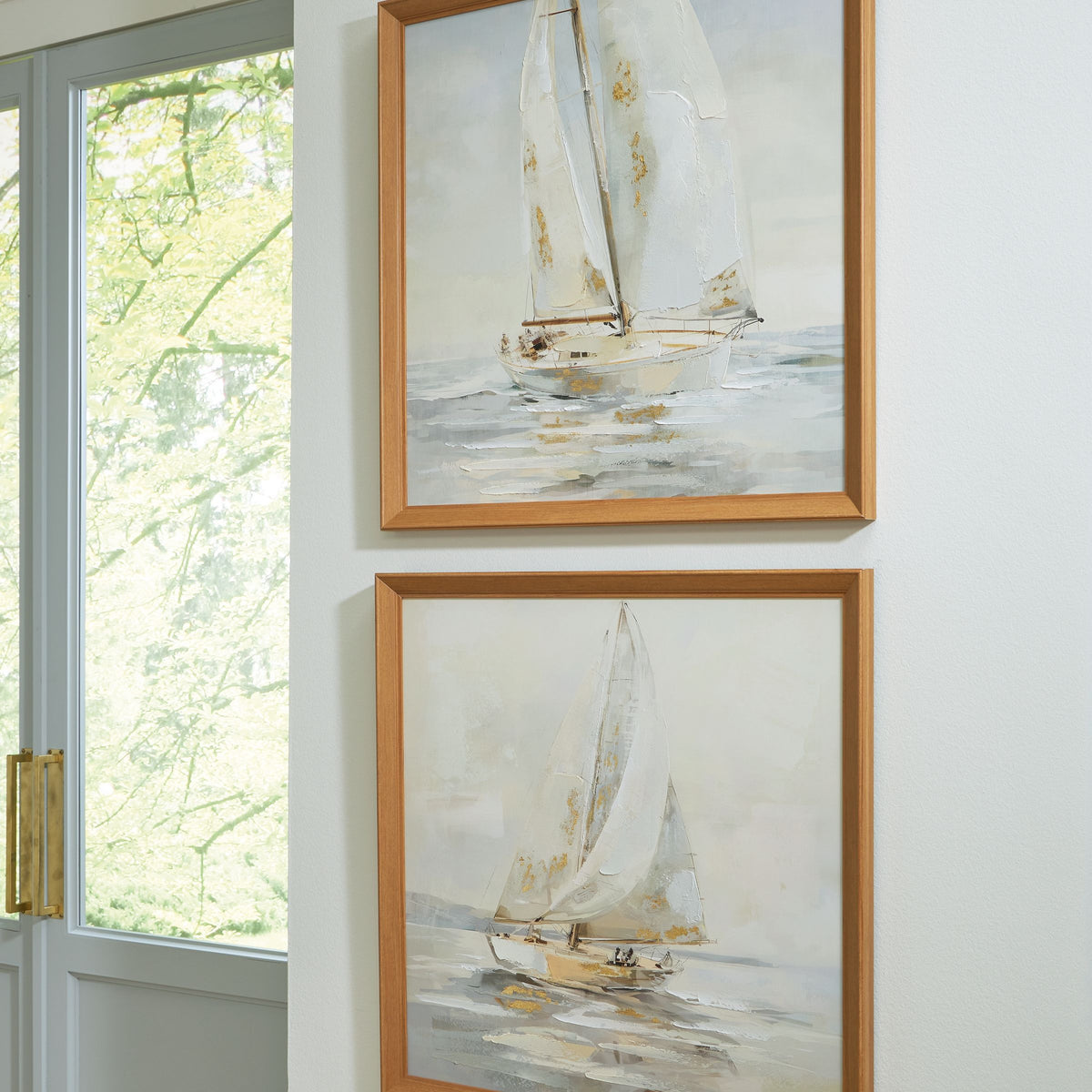 Winbrook - Gray / Tan / Gold Finish - Wall Art Set (Set of 2)